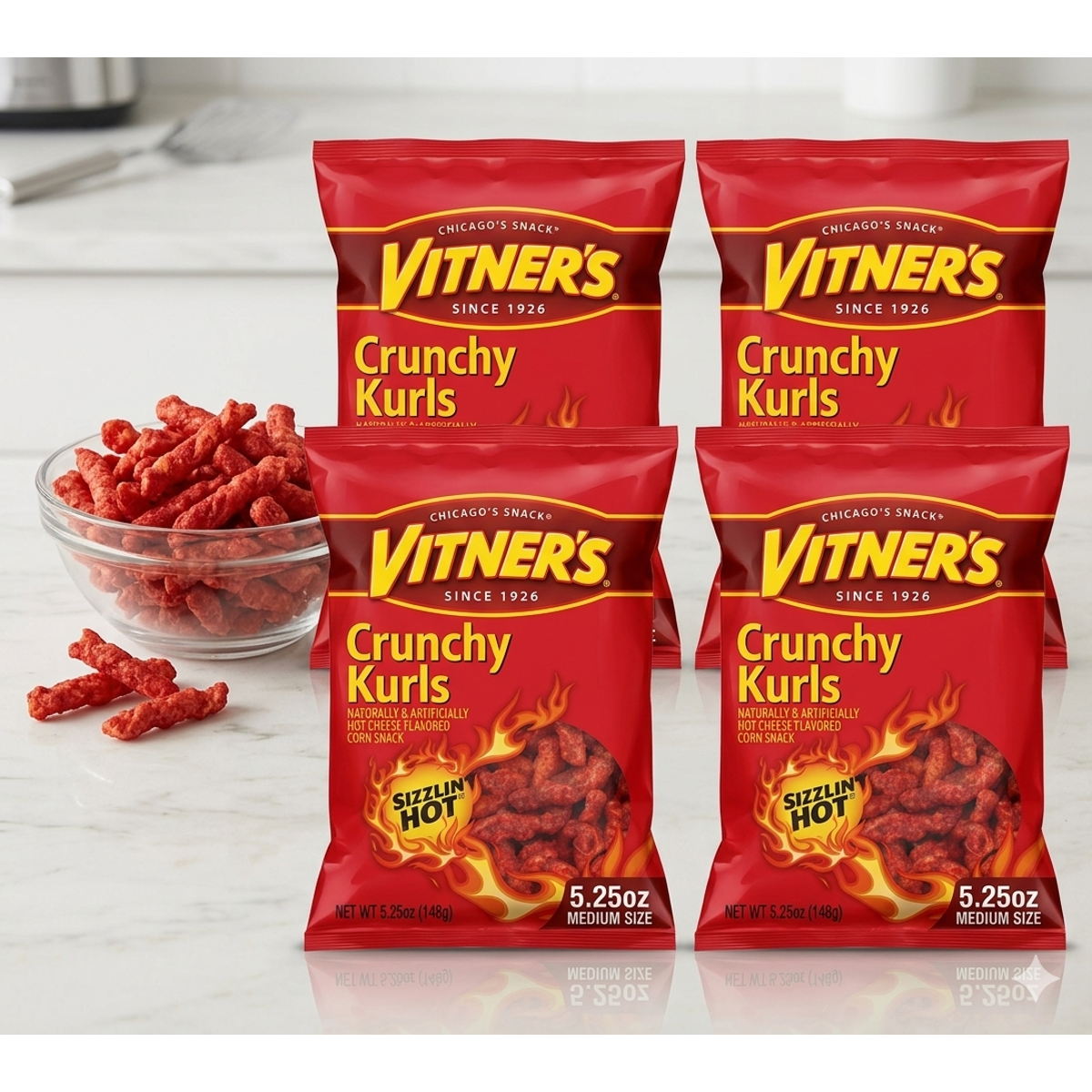 미국직구 5.25 oz Vitner's 149g / 149g Vitner's Sizzlin Hot Crunchy Kurl 2