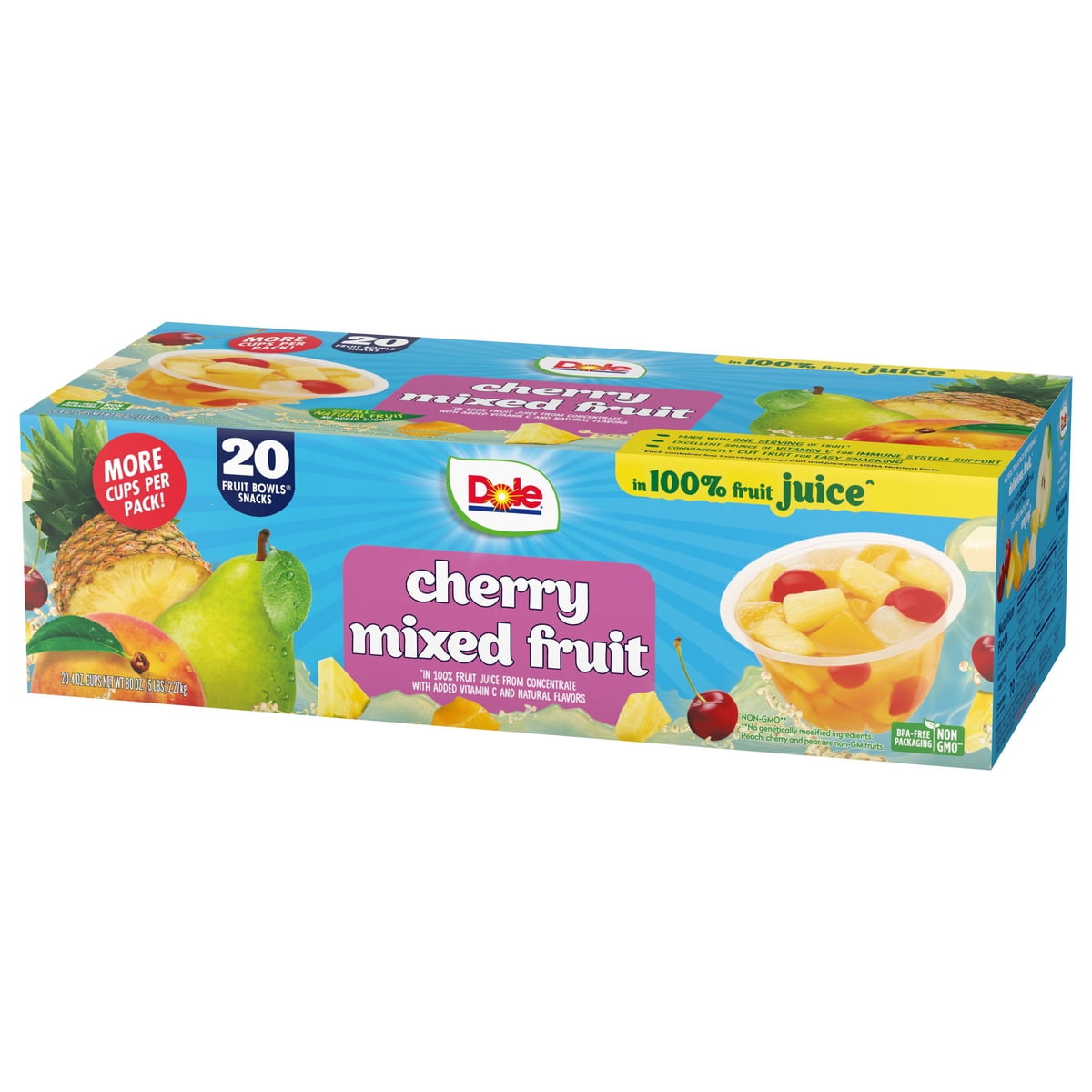 미국직구 Dole Fruit Bowls 113g / Dole Fruit Bowls Cherry Mixed Fruit in 100% Juice 113g, 20 pk 3