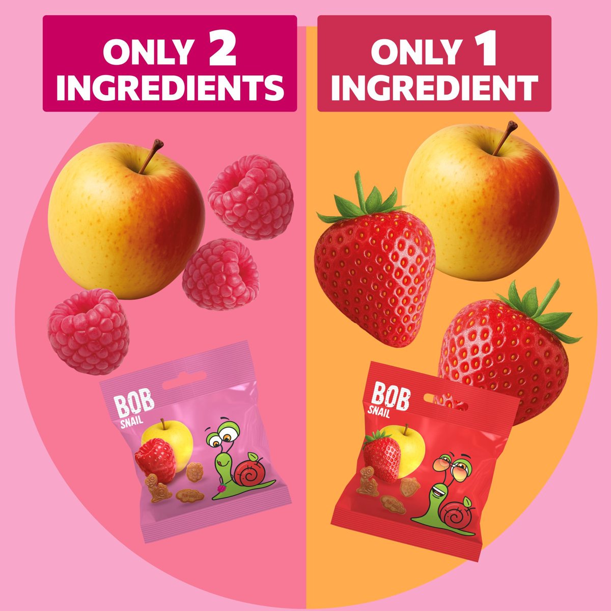 미국직구 Bob Snail Fruit 20g / Bob Snail Fruit Snacks Variety Pack, Apple-Strawberry & Apple-R 7