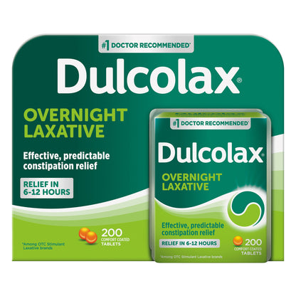 미국직구 둘코락스 생활건강 Dulcolax Overnight Laxative, 200 Tablets