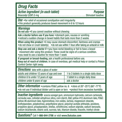 미국직구 둘코락스 생활건강 Dulcolax Overnight Laxative, 200 Tablets