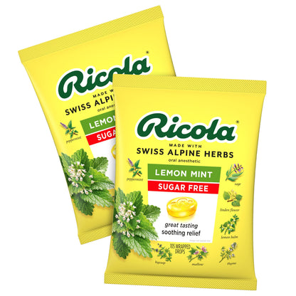 미국직구 생활건강 Ricola Sugar Free Lemon Mint Drops, 210 Drops