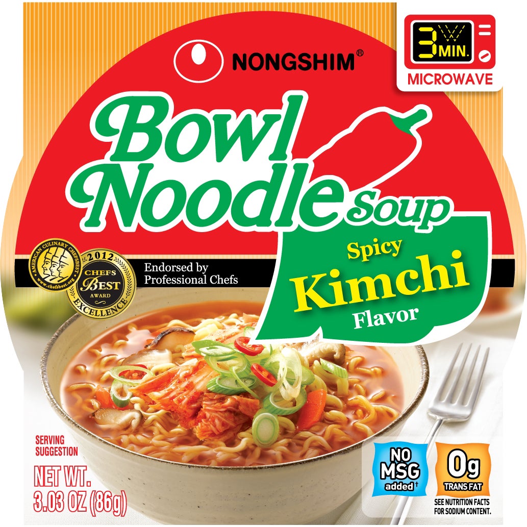 미국직구 Nongshim Bowl Noodle Soup, Spicy Kimchi Ramen, 3.03 oz, 18 ct