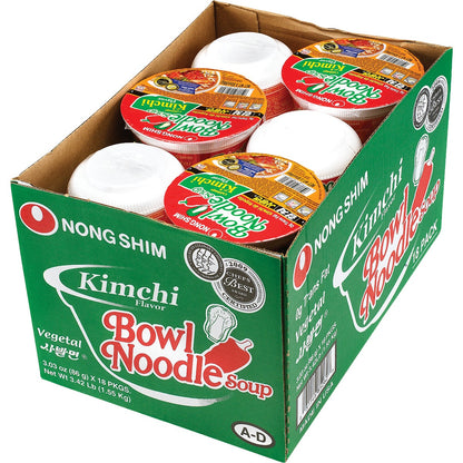 미국직구 Nongshim Bowl Noodle Soup, Spicy Kimchi Ramen, 3.03 oz, 18 ct