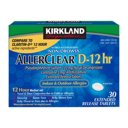 미국직구 커클랜드 알레르기약 Kirkland Signature AllerClear-D Indoor/Outdoor Allergy Tablets