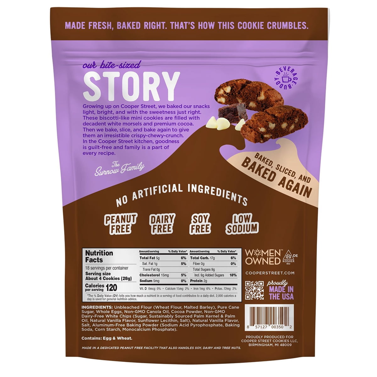 미국직구 Cooper Street Mini 초콜릿 510g / Cooper Street Mini Twice-Baked Cookies, Brownie Chocola 2