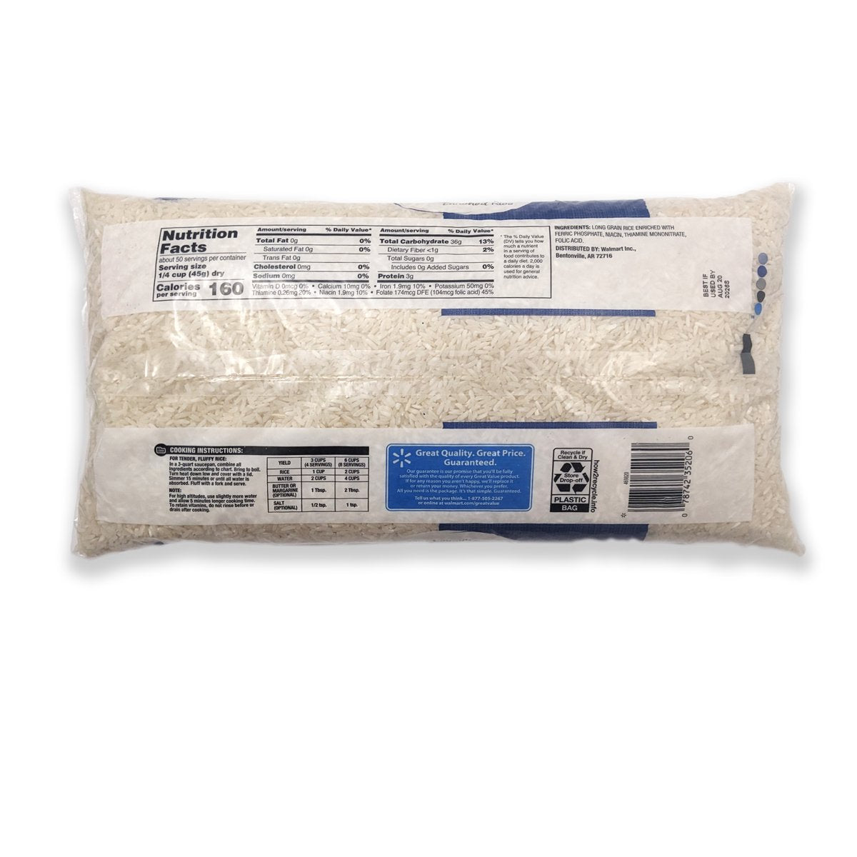 미국직구 Great Value Long 2팩 / Great Value Long Grain Enriched Rice, 5 lbs, 2 Pack Bundle 5