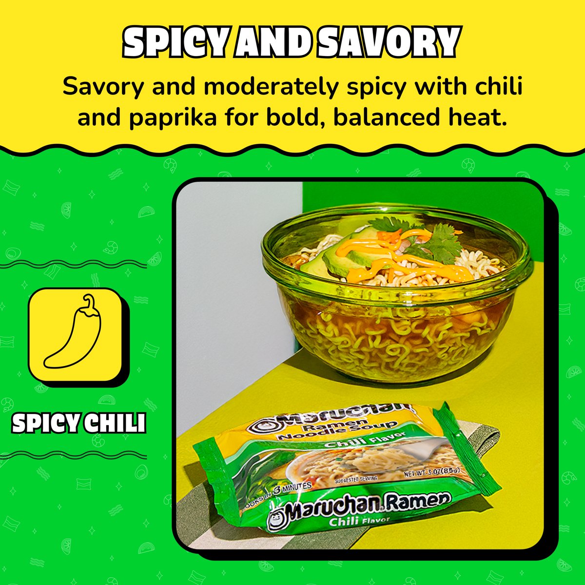 미국직구 Maruchan Ramen Noodle 85g 2팩 / Maruchan Ramen Noodle Soup, Chili Flavor Instant Noodl 4