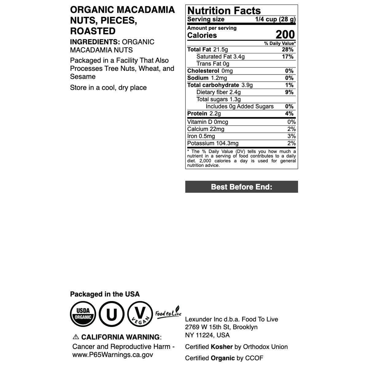 미국직구 Organic Dry Roasted 견과 / Organic Dry Roasted Macadamia Nuts Halves and Pieces, 8 Ounc 2