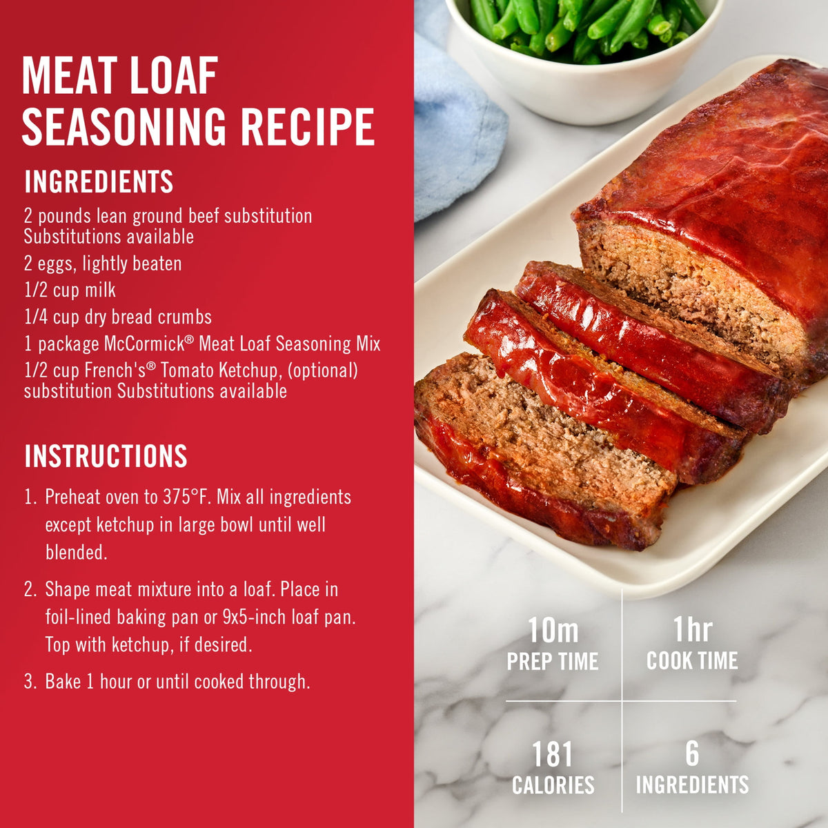 미국직구 맥코믹 Meat Loaf Seasoning Mix, 1.5 oz Packet