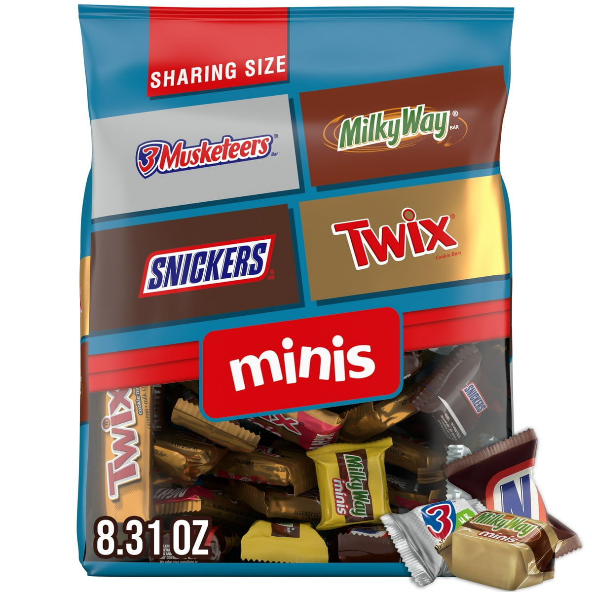 미국직구 Snickers 초콜릿 236g / Snickers, Twix & More Minis Chocolate Candy Bars Variety pack - 2 2
