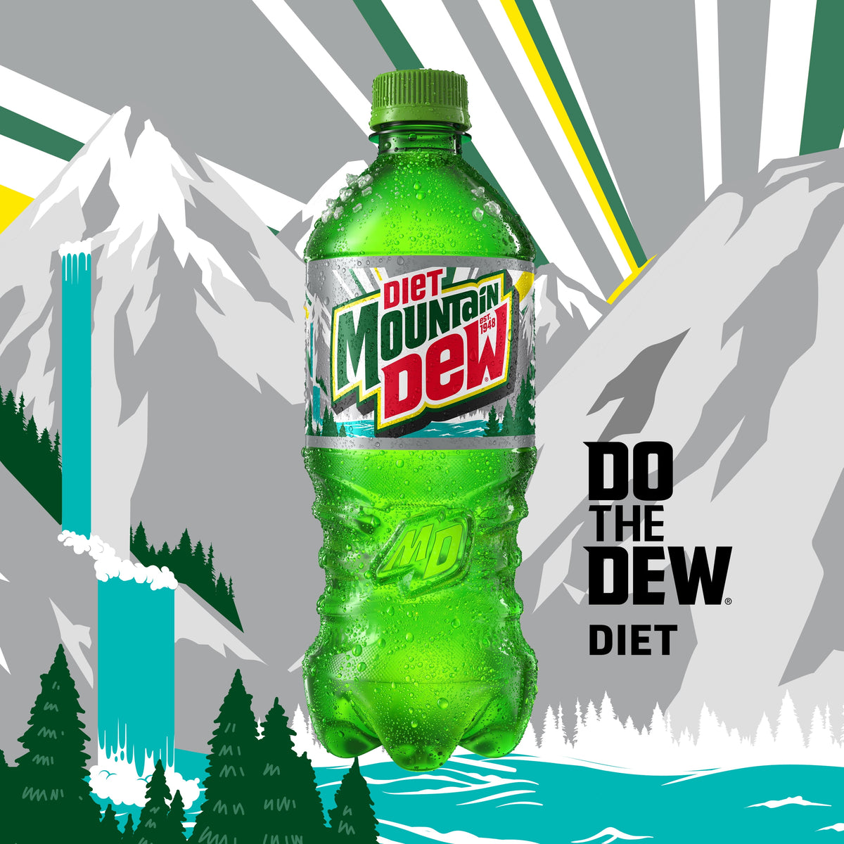 미국직구 마운틴듀 Diet  Soda Pop, 16.9 fl oz , 12 Pack Plastic Bottles