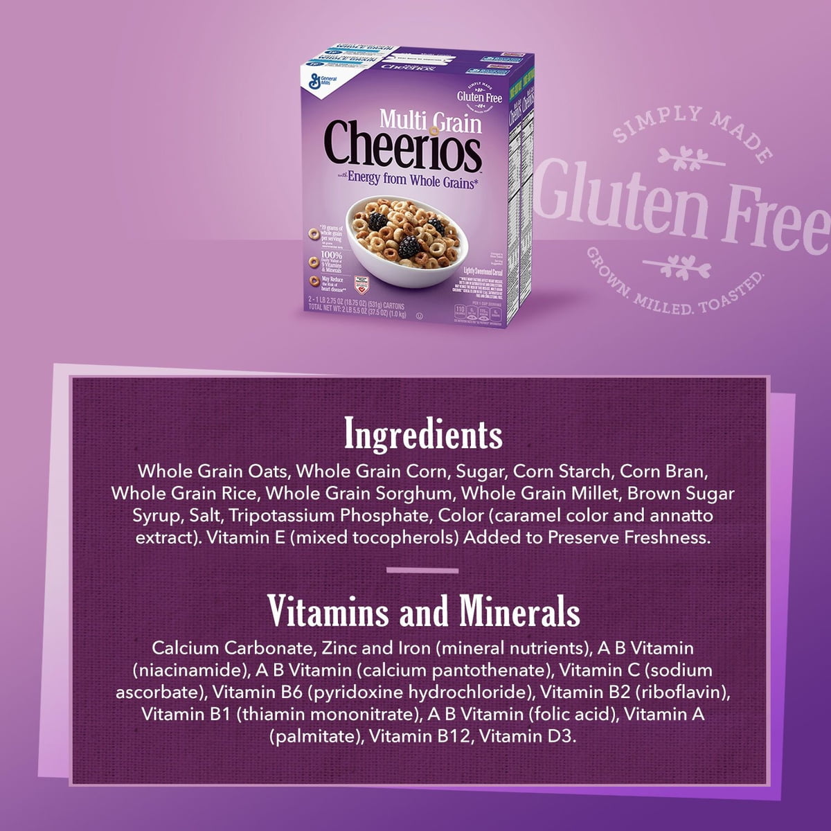 미국직구 Multi-Grain Cheerios Gluten-Free 1.1kg / Multi-Grain Cheerios Gluten-Free Breakfast C 3