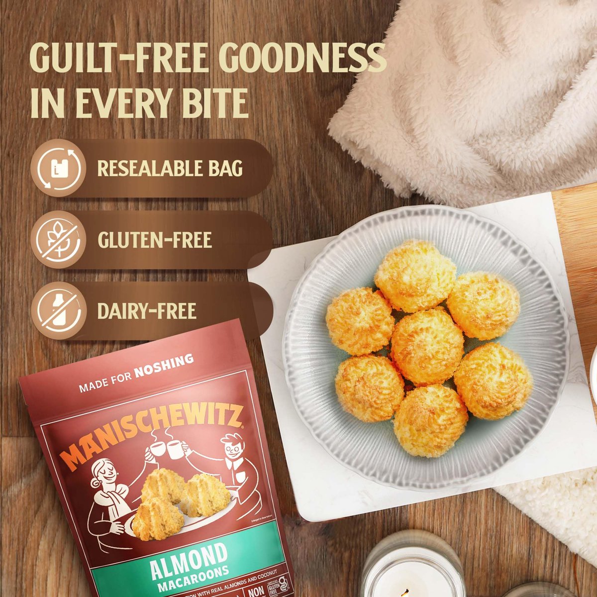 미국직구 3x Manischewitz Almond 견과 283g 2팩 / 3x | Manischewitz Almond Macaroons, 283g (2 Pack) 4