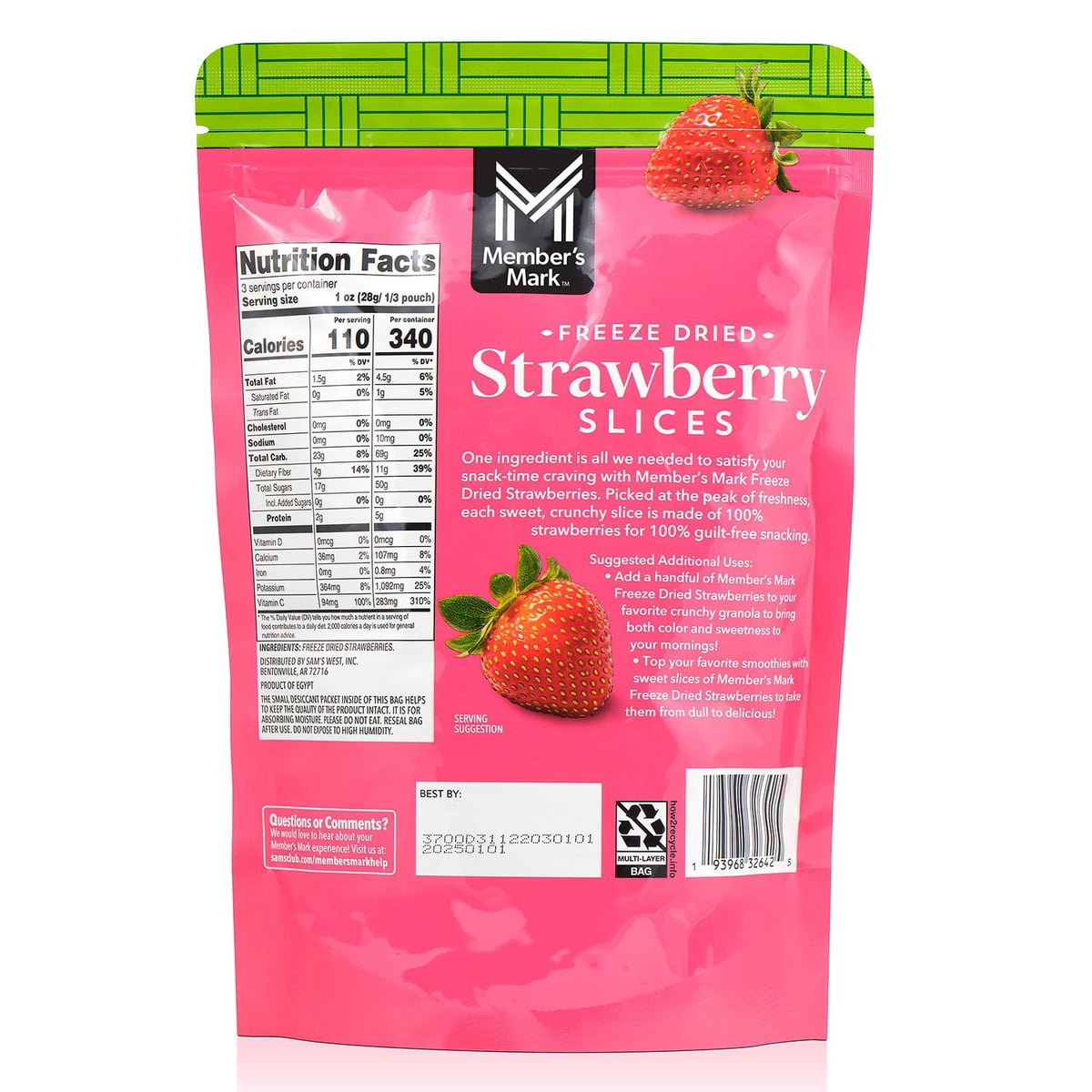 미국직구 멤버스마크 85g / Member's Mark Freeze Dried Strawberry Slices, 85g 2