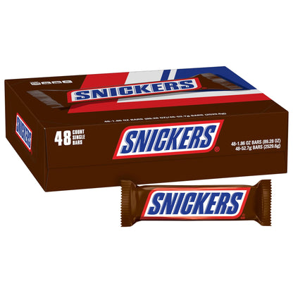 미국직구 스니커즈 Peanut Chocolate Candy Bar, Full Size, 1.86 oz, 48 ct