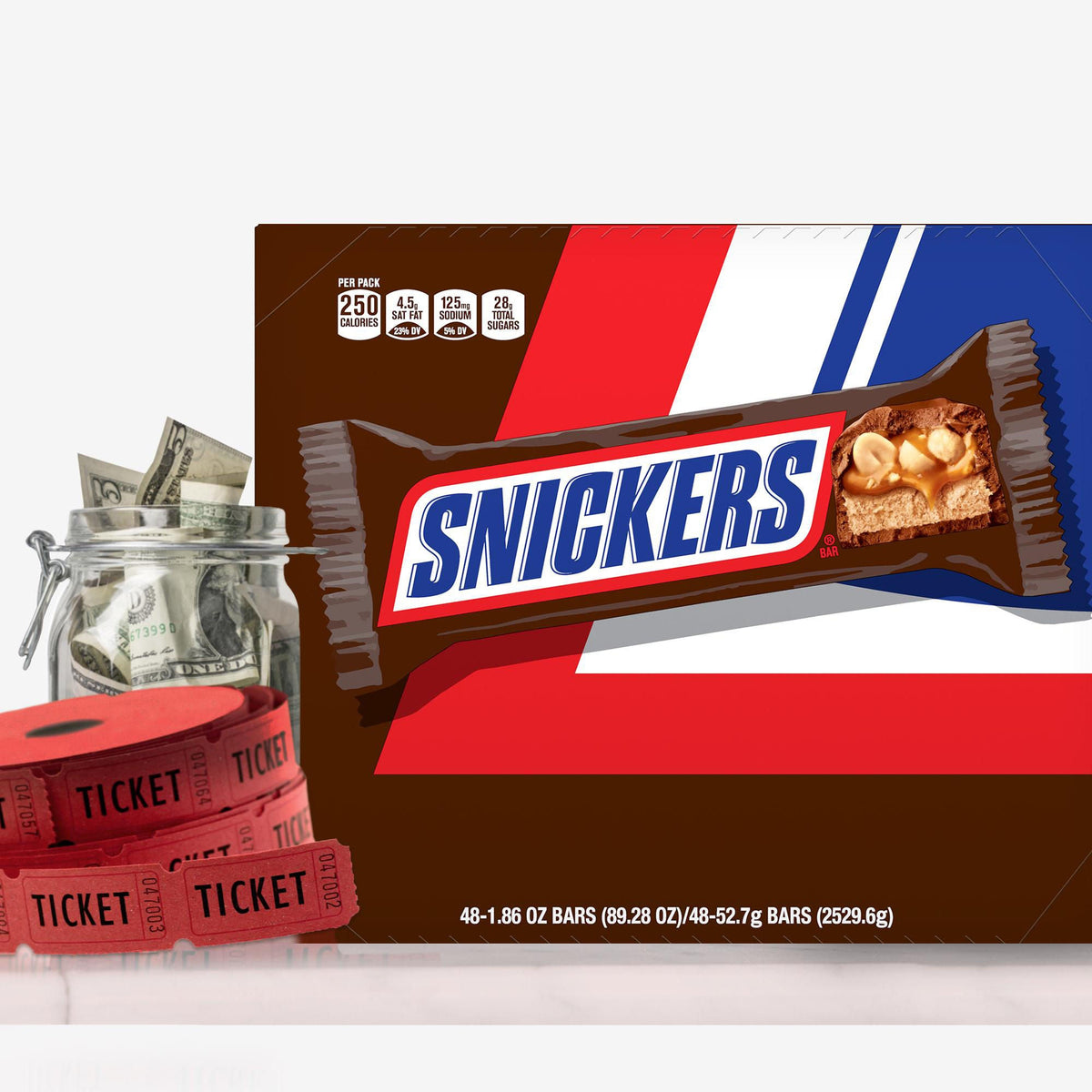 미국직구 스니커즈 Peanut Chocolate Candy Bar, Full Size, 1.86 oz, 48 ct