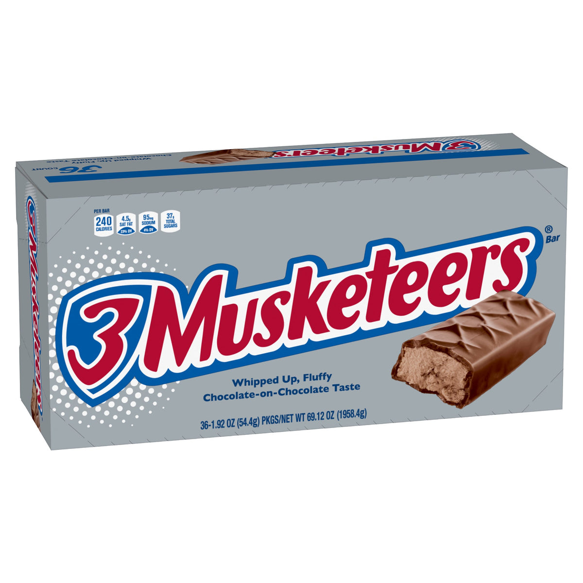 미국직구 3 Musketeers Chocolate Candy Bar, Full Size, 1.92 oz, 36 ct