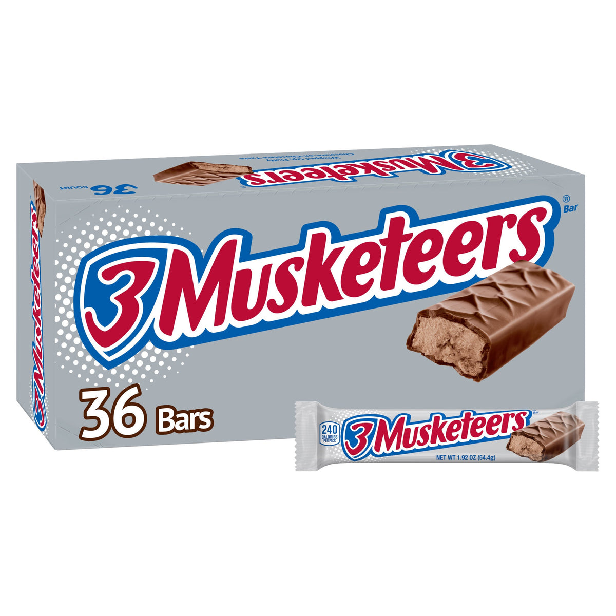 미국직구 3 Musketeers Chocolate Candy Bar, Full Size, 1.92 oz, 36 ct