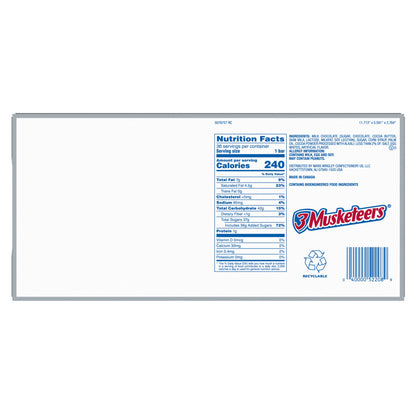미국직구 3 Musketeers Chocolate Candy Bar, Full Size, 1.92 oz, 36 ct
