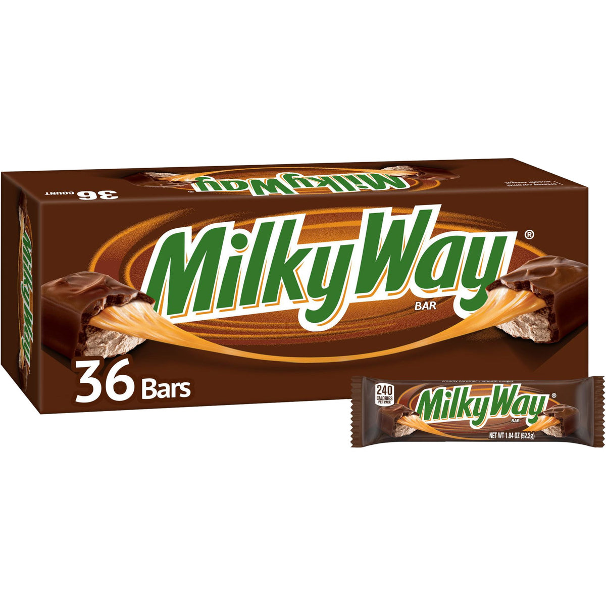 미국직구 Milky Way Caramel Chocolate Candy Bar, Full Size, 1.84 oz, 36 ct