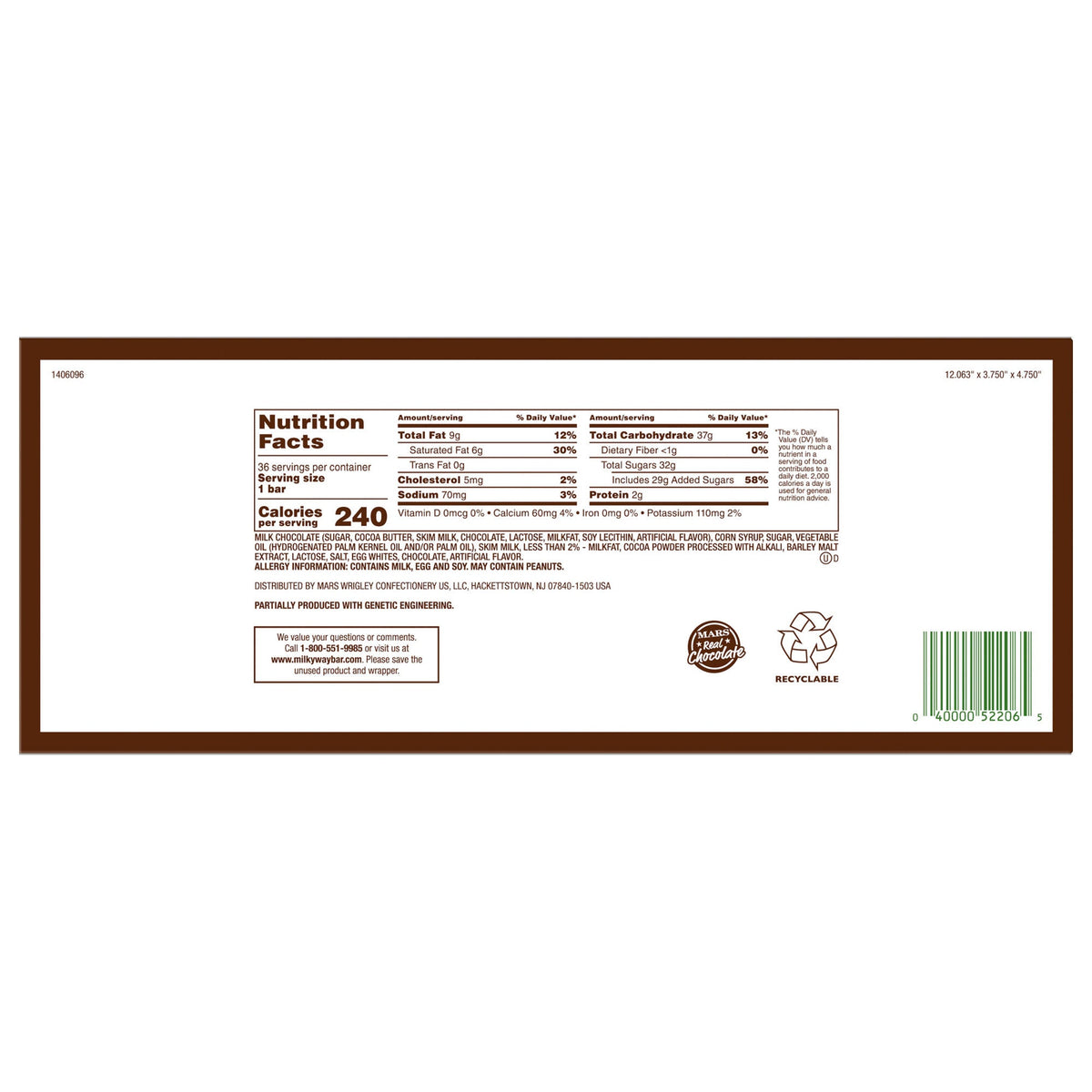 미국직구 Milky Way Caramel Chocolate Candy Bar, Full Size, 1.84 oz, 36 ct
