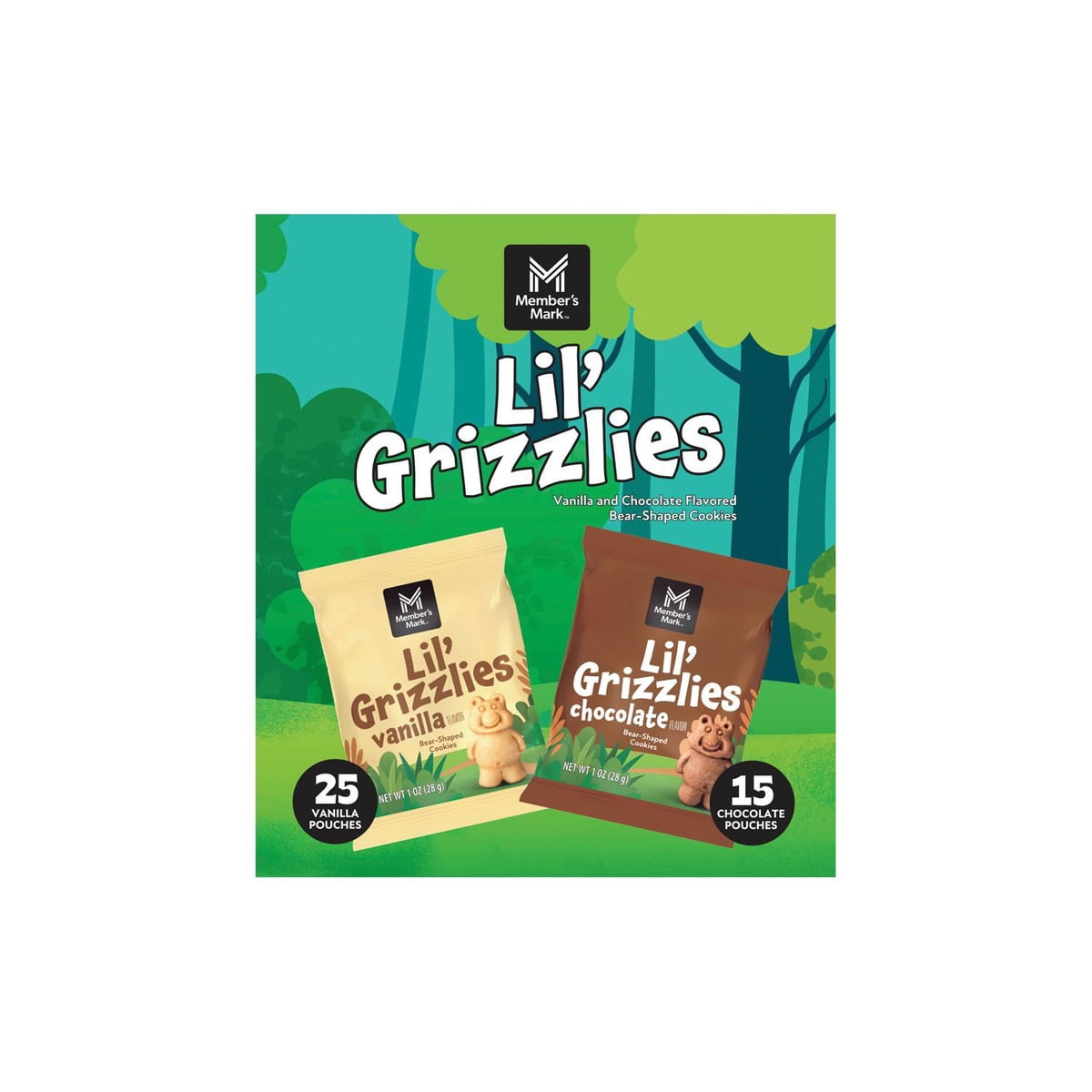 미국직구 멤버스마크 초콜릿 28g / Member's Mark Lil' Grizzlies Bear-Shaped Cookies Variety Pack, Chocol 7