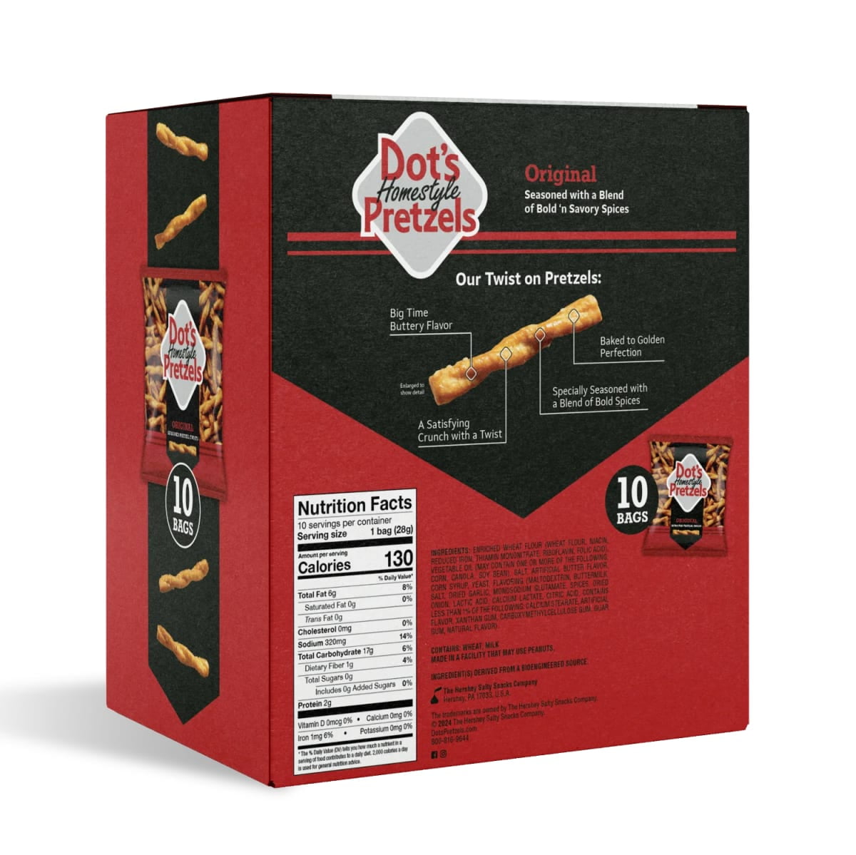 미국직구 닷츠 (4 pack)  Homestyle Pretzels Original Seasoned Pretzel Twists Bags, 1 oz (10 Count)