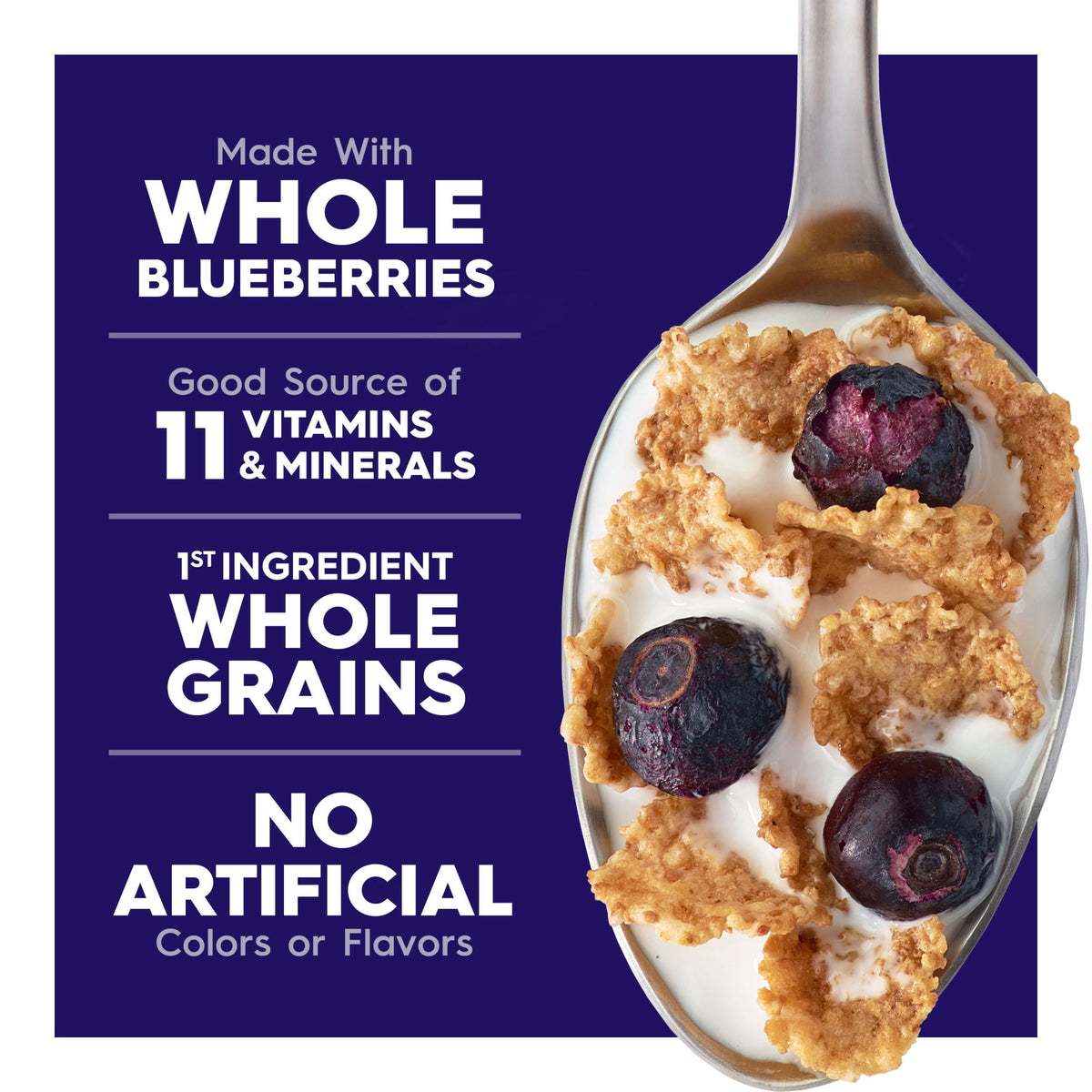 미국직구 스페셜K Kellogg's  Blueberry Breakfast Cereal, Good Source of Fiber, Family Size, 15.5  oz