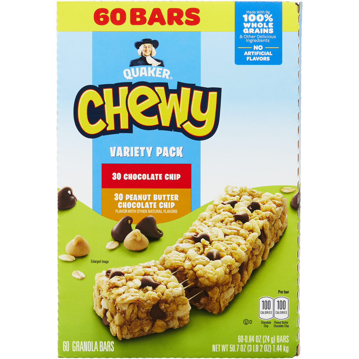 미국직구 퀘이커 Chewy Granola Bar, Variety Pack, 0.84 oz, 60 ct