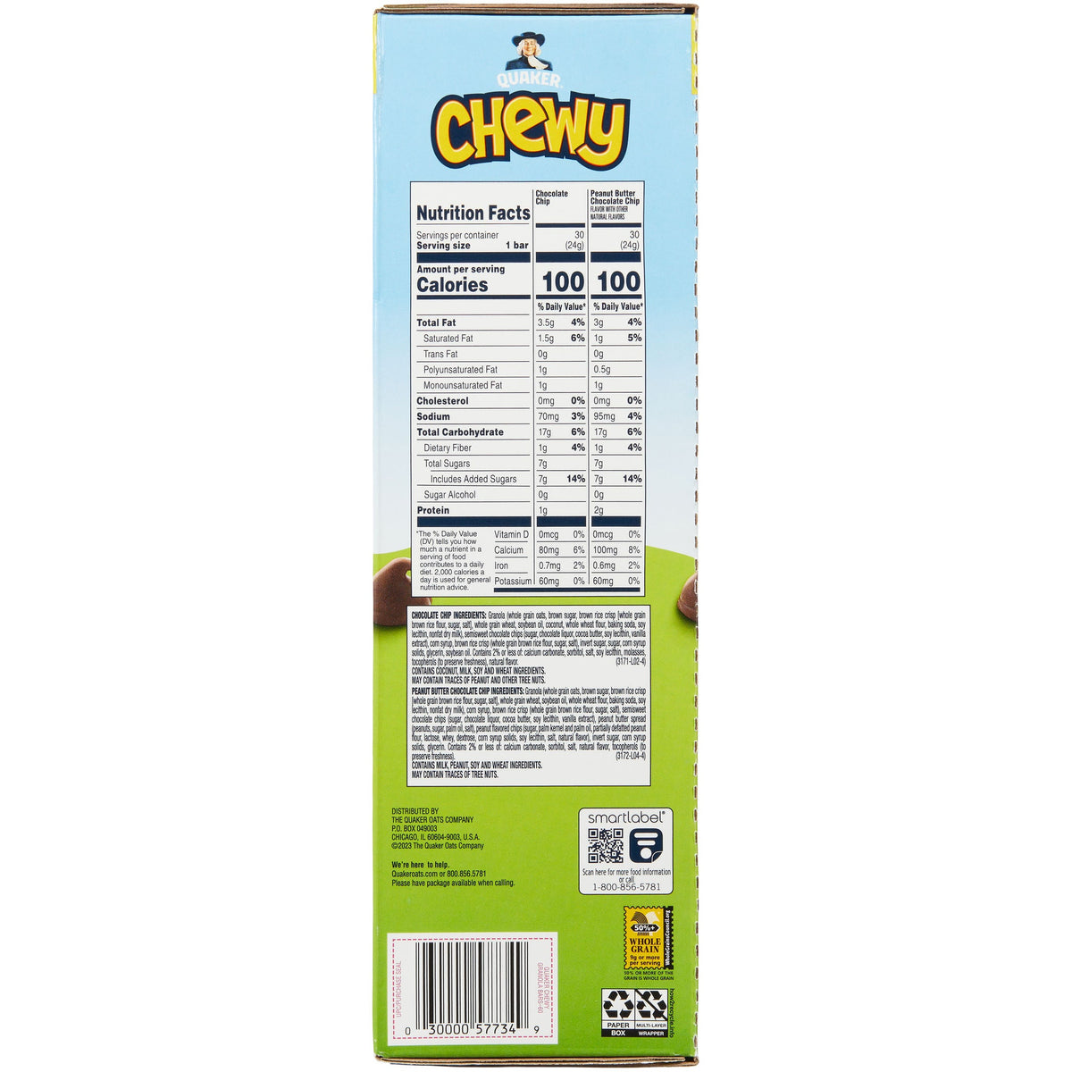 미국직구 퀘이커 Chewy Granola Bar, Variety Pack, 0.84 oz, 60 ct