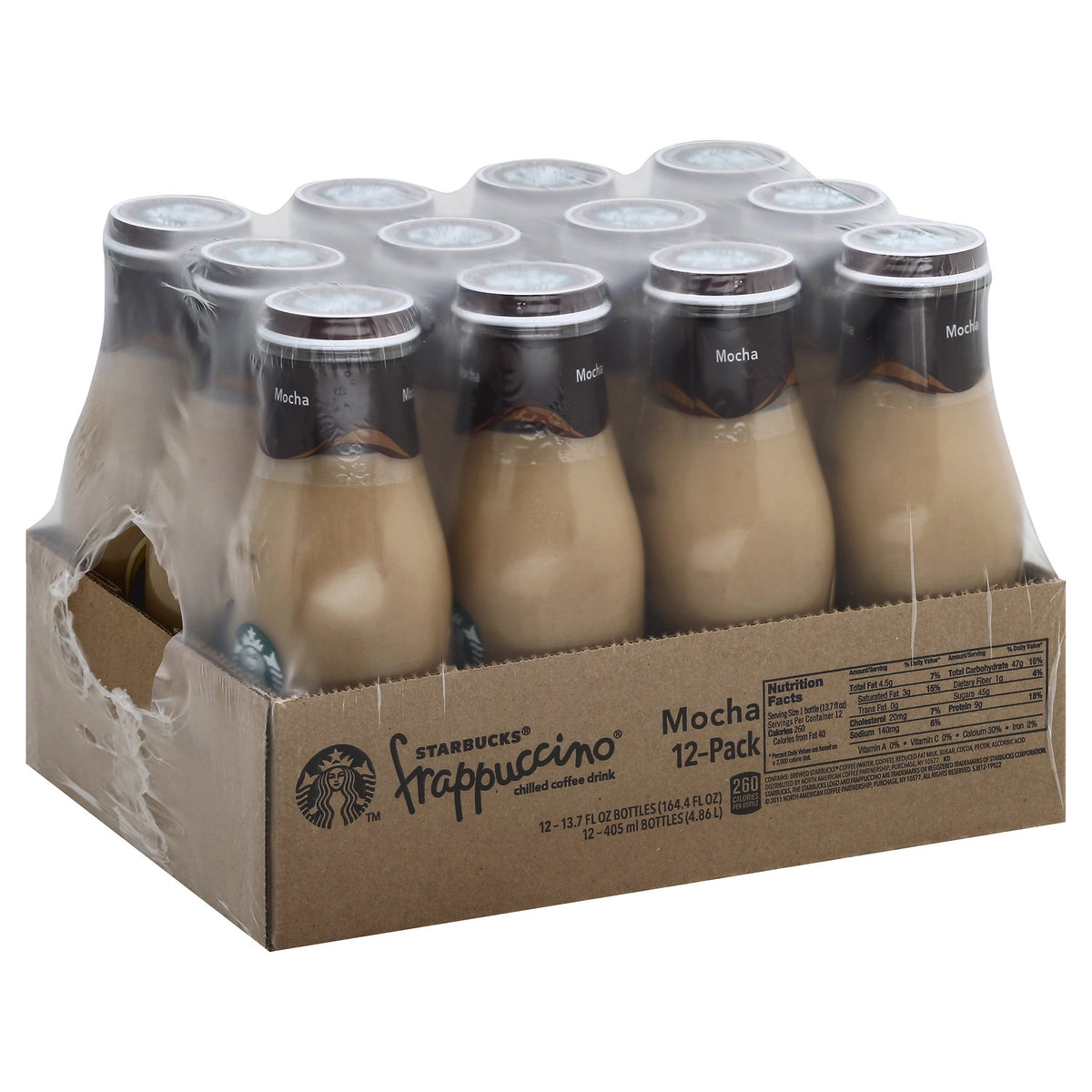 미국직구 Starbucks Frappuccino Chilled Coffee Drink, Mocha, 13.7 fl oz, 12 ct