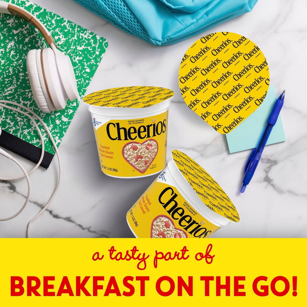 미국직구 Cheerios Breakfast Cereal 37g 2팩 / Cheerios Breakfast Cereal Cup, Gluten Free, Single 2