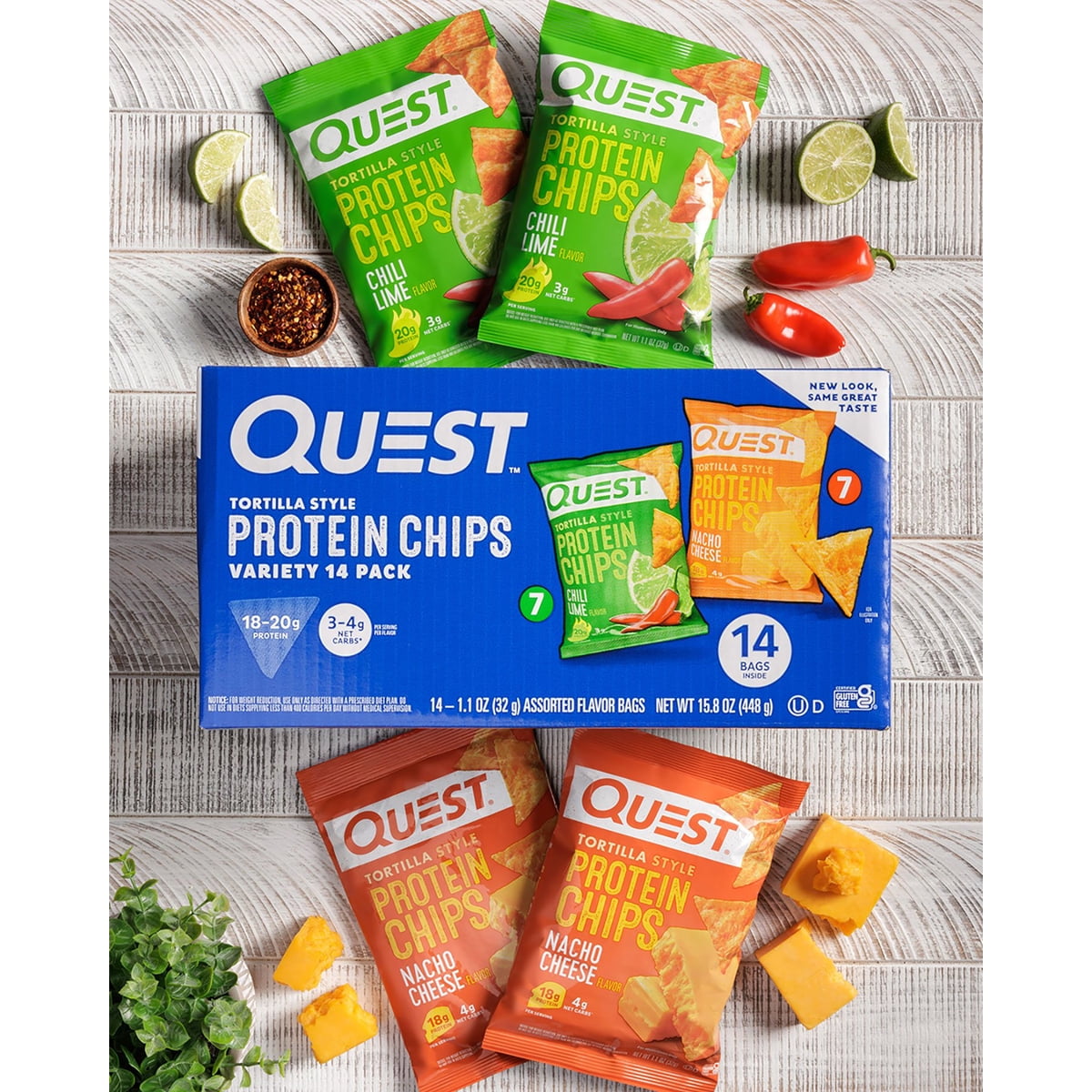 미국직구 Quest Tortilla Style 20g 14팩 / Quest Tortilla Style 18-20g Protein Chip Variety Pack, 5