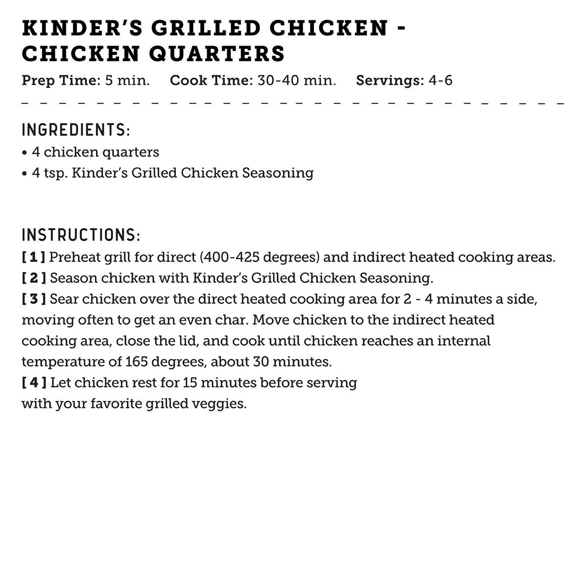미국직구 Kinder's Grilled Chicken 261g / Kinder's Grilled Chicken Seasoning 261g 6