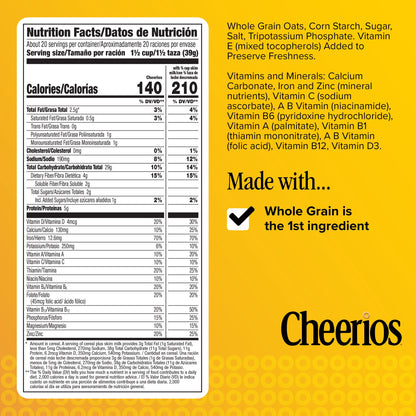 미국직구 치리오스 Heart Healthy Gluten Free Breakfast Cereal, Resealable Bag, 28 oz