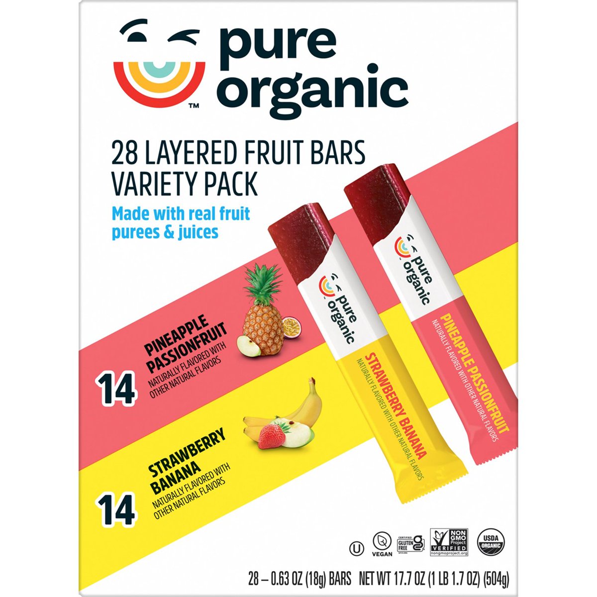 미국직구 Pure 18g / Pure Organic Layered Fruit Bars, Snack Variety Pack, 18g, 28 pk. 4
