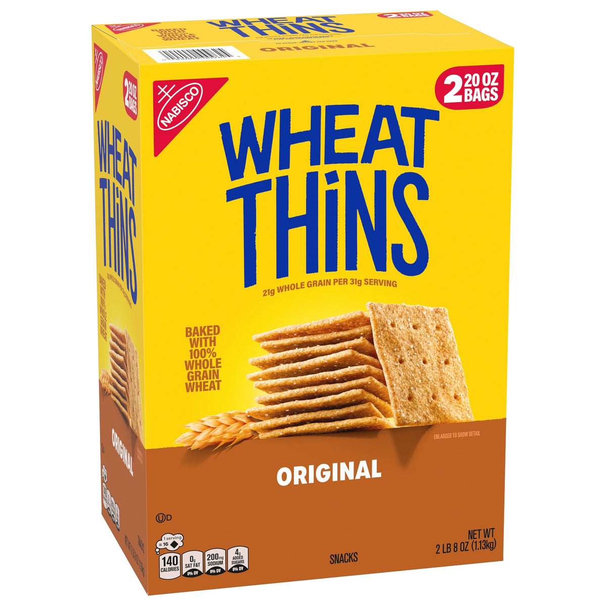 미국직구 Wheat Thins Whole Grain Wheat Crackers, Original, 40 oz