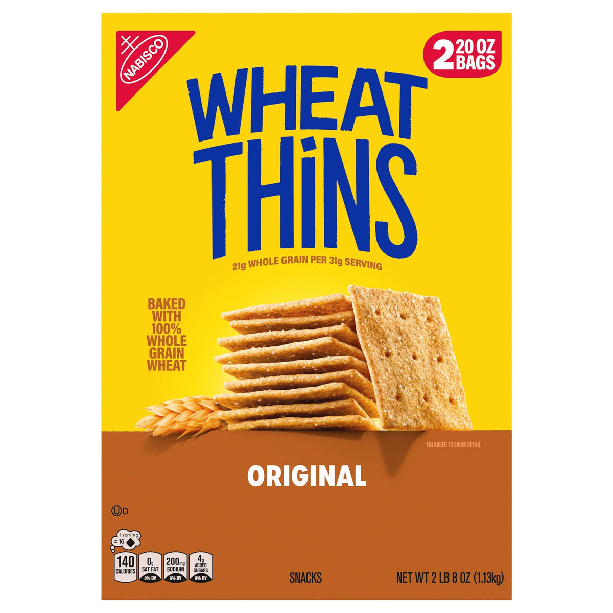미국직구 Wheat Thins Whole Grain Wheat Crackers, Original, 40 oz