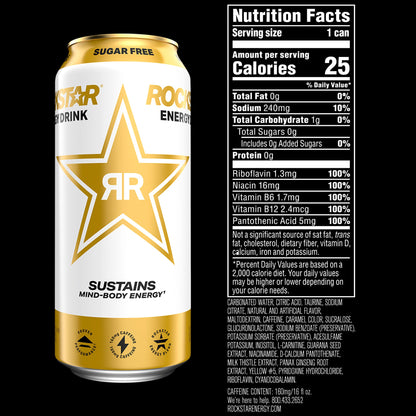 미국직구 Rockstar Energy Drink, Sugar Free, 16 fl oz, 24 ct