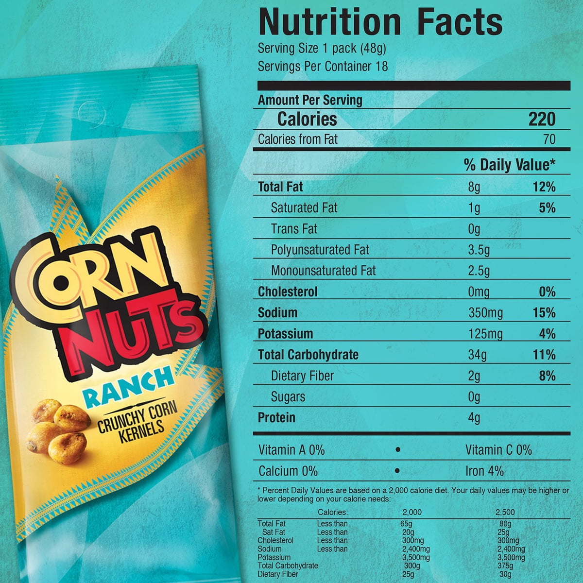 미국직구 Corn 견과 48g / Corn Nuts Ranch Crunchy Corn Kernels 48g, 18 pk. 4