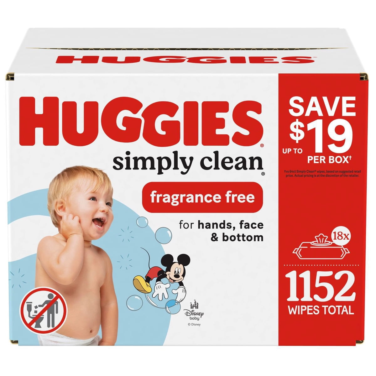 미국직구 Huggies Simply Clean / Huggies Simply Clean Unscented Baby Wipes, 18 pk., 1152 Wipes 1