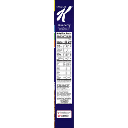 미국직구 스페셜K Kellogg's  Blueberry Breakfast Cereal, Good Source of Fiber, Family Size, 15.5  oz