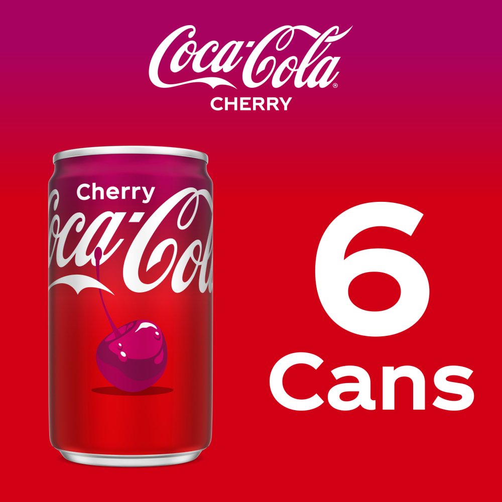 미국직구 Coca-Cola Cherry Soda 222ml 6팩 / Coca-Cola Cherry Soda Mini Cans 6 CT / 222ml - Pack  4