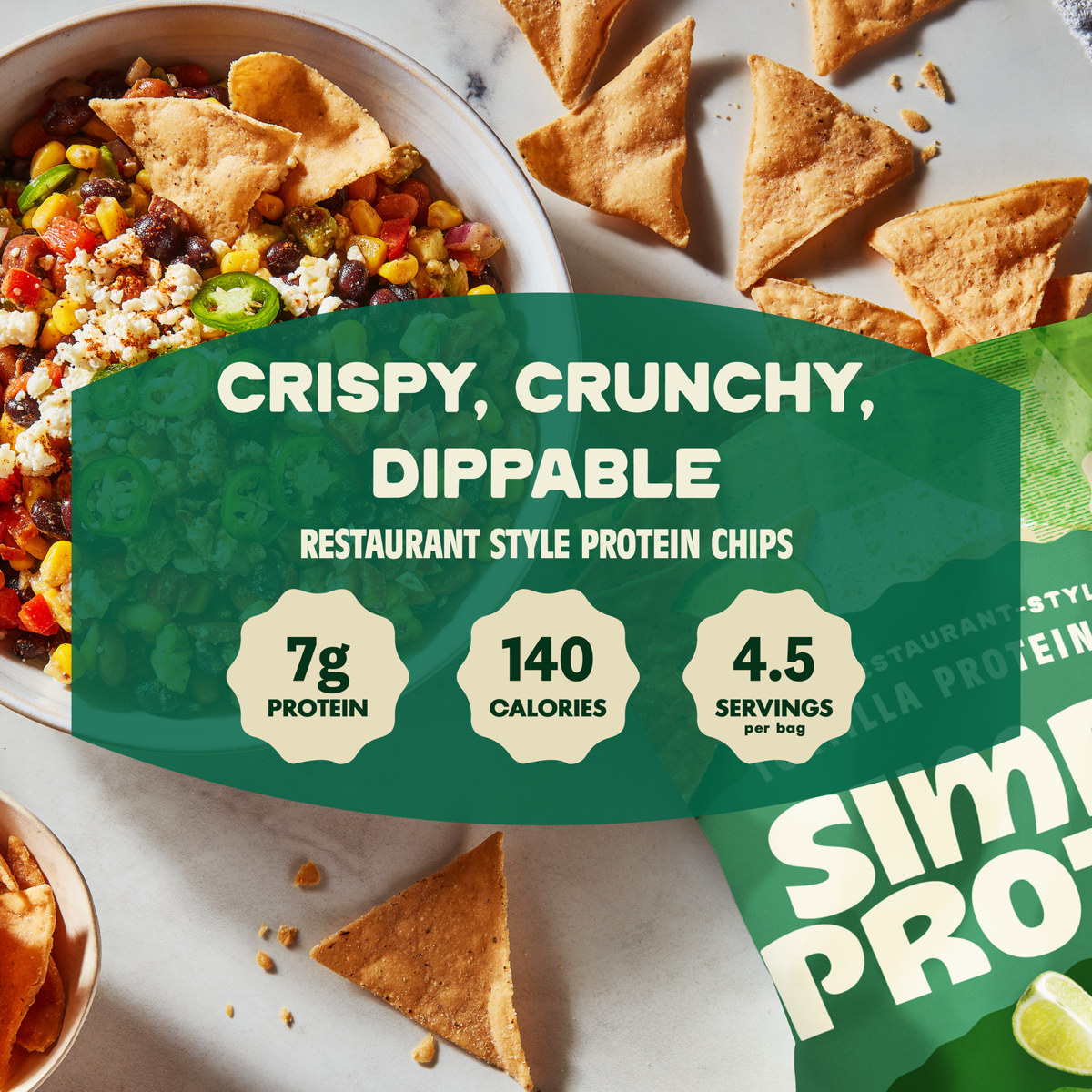 미국직구 130g 12팩 / (Pack Of 12) Simply Protein Chips Tortilla Sea Salt 130g 4