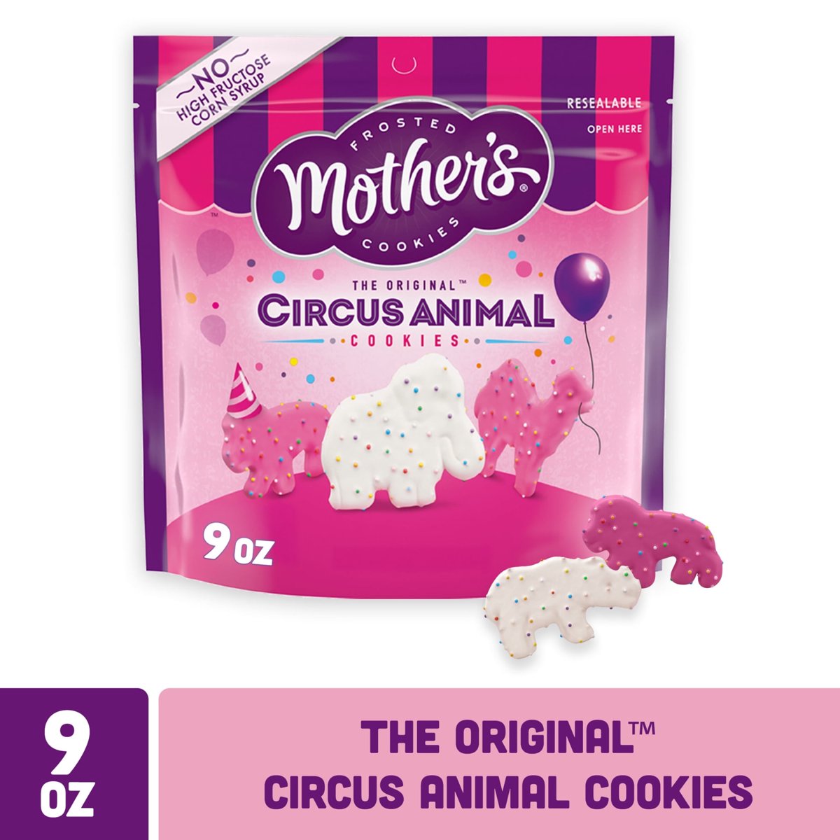 미국직구 Mother's 과자 255g / Mother's Original Circus Animal , Frosted Animal Cookies with Rain 5