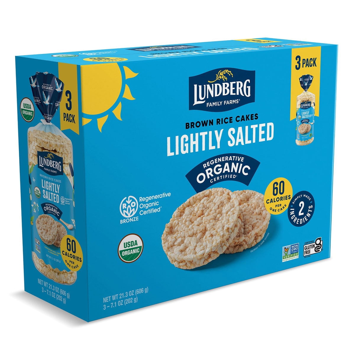 미국직구 Lundberg Family Farms 201g / Lundberg Family Farms Organic Lightly Salted Rice Cakes, 4