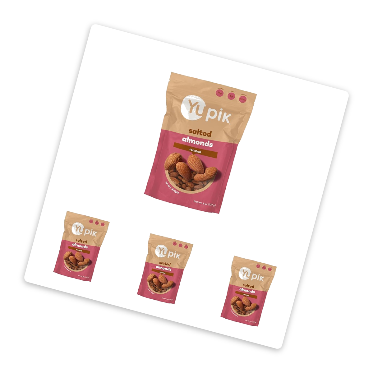 미국직구 Yupik Roasted Salted 견과 227g / Yupik Roasted Salted Almonds, 4 Bags x 227g Each, with 2
