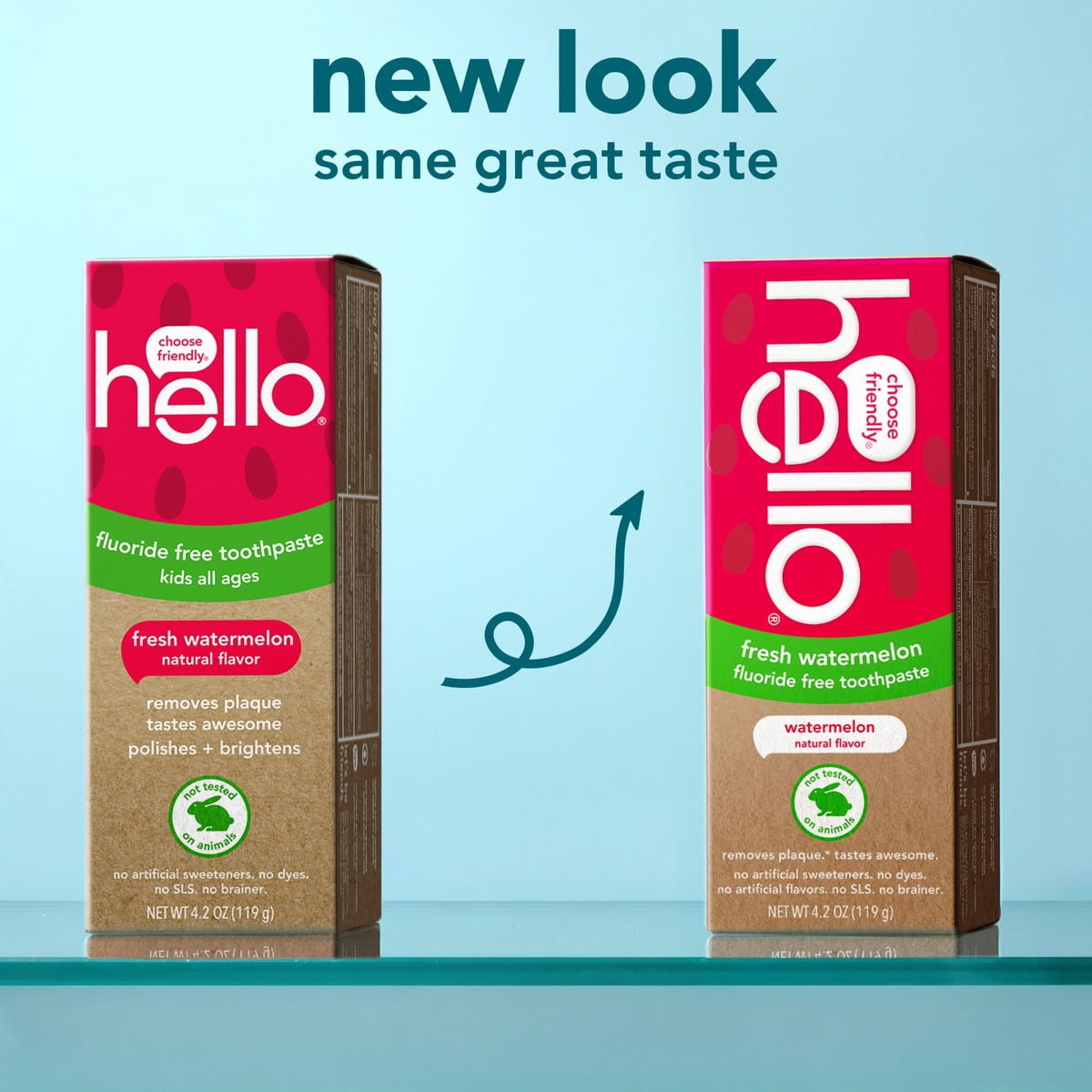 미국직구 hello Fresh Watermelon 119g / hello Fresh Watermelon Fluoride Free Kids Toothpaste, 1 2