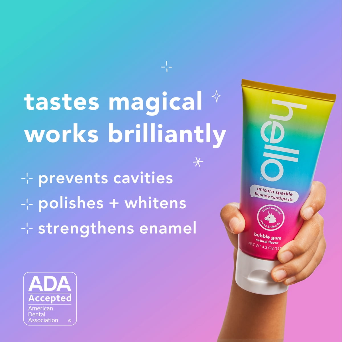 미국직구 hello Unicorn Sparkle 119g / hello Unicorn Sparkle Kids Toothpaste with Fluoride, Bub 5